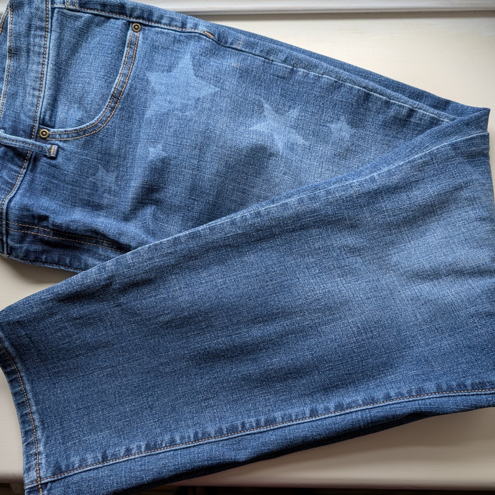 Sonoma Girlfriend Jeans With Blue Star Pattern Size 18
